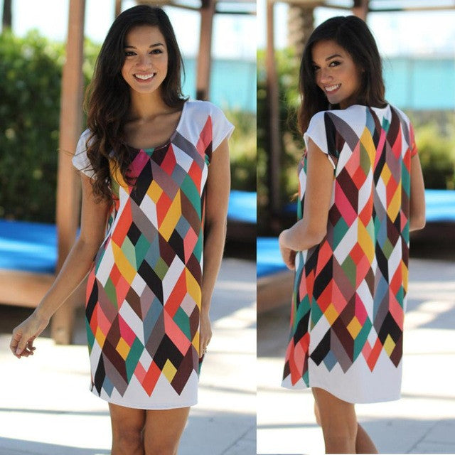 Casual Women Dress Women Sexy Mini Dress Polyester O-neck Short Sleeve Office Dresses,robe femme, vestidos BL