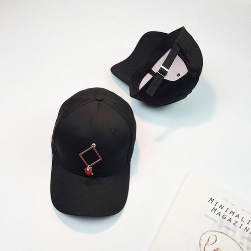 1PC Women Men Unisex Hats Cotton Adjustable Metal Baseball Cap Rose Snapback Caps Hip Hop Women Gorras    #23 BL