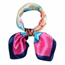 20 Colors  OL Lady Scarf Square Scarf Satin 60cm*60cm Women  Print Office Ladies Scarves handkerchief Female #1201 BL