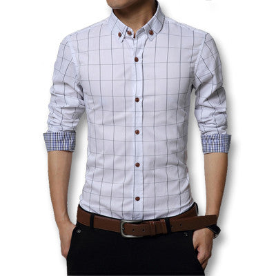 Mens Dress Shirts Blue Shirt Men Causal Striped Shirt Men Camisa Social Masculina Chemise Homme BL