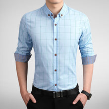 Mens Dress Shirts Blue Shirt Men Causal Striped Shirt Men Camisa Social Masculina Chemise Homme BL