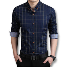 Mens Dress Shirts Blue Shirt Men Causal Striped Shirt Men Camisa Social Masculina Chemise Homme BL