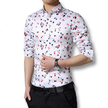 Camisa Masculina Chemise Homme Men Casual Slim Fit Large Size Long Sleeved Turn Down Collar Shirts Hombre BL