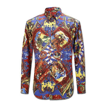 Camisa Masculina Tuxedo Shirts Men's Casual Slim Fit Long Sleeved Large Size Turn Down Collar Printing Shirts BL