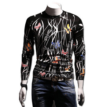 Casual Sweaters and Pullovers Menswear Hombre Men's Slim Fit Long Sleeved O Neck Knitted Sweaters Pullovers BL