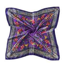 Women Lady Floral Printed Square Scarf 90*90cm Head Wrap Shawl Multi Colour Headscarf For Women #1201 BL