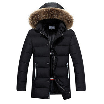 Jaqueta Masculina Veste Homme Parkas Men's Casual Slim Fit Cotton-Padded Medium Long Hooded Jackets Parkas BL