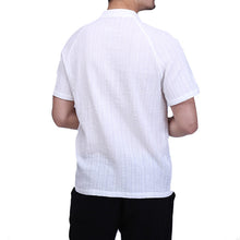 Men Chinese Style Short Sleeved Cotton Linen Shirts Men's Casual Slim Fit Shirt Camisa Hombre BL
