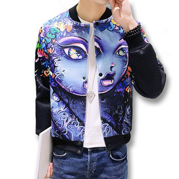 Men 3D Printing Baseball Jackets Coats Men's Casual Slim Fit Manteau Homme Bomber Printing Jacket Veste Homme BL