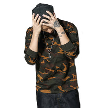 Men Camouflage Large Size T Shirts Camisa Masculina Tees Men's Casual Slim Fit Long Sleeved O Neck T Shirts BL