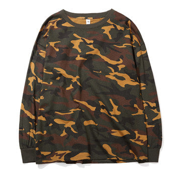 Men Camouflage Large Size T Shirts Camisa Masculina Tees Men's Casual Slim Fit Long Sleeved O Neck T Shirts BL