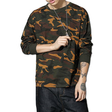 Men Camouflage Large Size T Shirts Camisa Masculina Tees Men's Casual Slim Fit Long Sleeved O Neck T Shirts BL