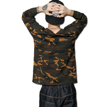 Men Camouflage Large Size T Shirts Camisa Masculina Tees Men's Casual Slim Fit Long Sleeved O Neck T Shirts BL