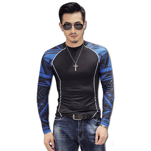 Men T Shirts Camisa Masculina Tees Tops Sweatshirts Men's Casual Slim Fit O Neck Long Sleeved T Shirt BL