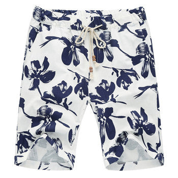 Men Beach Homme Bermuda Shorts Men's Casual Slim Fit Large Size Knee Length Beach Floral Short Outwear Trousers Men BL