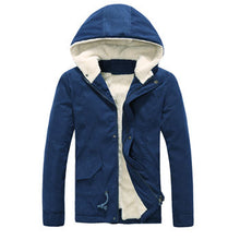 Men Coat Jacket Parkas Windbreaker Men's Casual Slim Fit Thickening Cotton Coat Plus Velvet Trench Coat Men BL