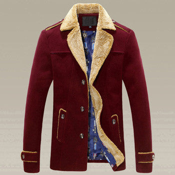 Men Coat Parkas Jacket Windbreaker Men's Casual Slim Fit Thickening Long Parkas Wool Coat Jacket Windbreaker BL