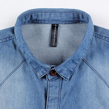 Men Cotton Shirts Men's Casual Slim Fit Long Sleeved Turn Down Collar Denim Jeans Shirts Camisa Masculina BL