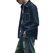 Men Denim Jeans Shirts Camisa Masculina Men's Casual Slim Fit Long Sleeved Turn Down Collar Large Size Shirts BL