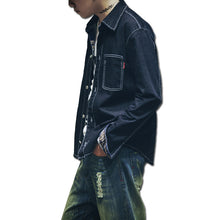 Men Denim Jeans Shirts Camisa Masculina Men's Casual Slim Fit Long Sleeved Turn Down Collar Large Size Shirts BL