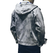 Men Denim Jeans Zipper Hooded Jackets Jaqueta Masculina Men's Casual Slim Fit Large Size Veste Homme Jackets BL