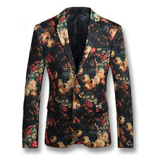Men Floral Blazers Jackets Suits Coats Notched Lapel Blazers Veste De Loisir Men's Casual Slim Fit Herren Anzug Men BL
