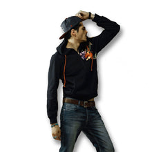 Men Floral Hooded Jackets Sweatshirts Hoodies Cardigans Men's Casual Slim Fit Large Size Hoodies Sweatshirts Jacket BL