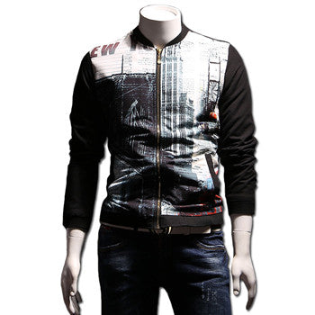 Men Floral Jackets and Coats Outwear Jaqueta Masculina Men's Casual Slim Fit Large Size Zipper Jackets BL