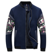 Men Floral Zipper Veste Homme Jakcets Jaqueta Masculina Men's Casual Slim Fit Large Size Jackets Outwear Men BL