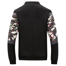 Men Floral Zipper Veste Homme Jakcets Jaqueta Masculina Men's Casual Slim Fit Large Size Jackets Outwear Men BL