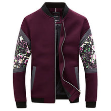 Men Floral Zipper Veste Homme Jakcets Jaqueta Masculina Men's Casual Slim Fit Large Size Jackets Outwear Men BL