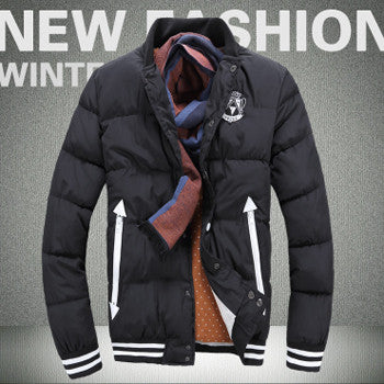 Men Jacket Coat Parkas Trench Coat Outwear Men's Casual Slim Fit Thickening Cotton Down Coat Jacket Parkas BL