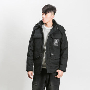 Men Jackets and Coats Jaqueta Masculina Men's Casual Slim Fit Padded Cotton Hooded Veste Homme Jackets BL