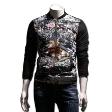 Men Jackets and Coats Outwear Floral Jaqueta Masculina Men's Casual Slim Fit Large Size Veste Homme Zipper Jackets BL