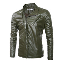 Men Leather PU Jackets Jaqueta Masculina Men's Casual Slim Fit Irregular Zipper Coats Veste Homme Jackets BL
