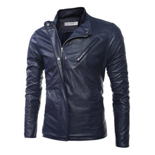 Men Leather PU Jackets Jaqueta Masculina Men's Casual Slim Fit Irregular Zipper Coats Veste Homme Jackets BL