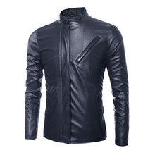 Men Leather PU Jackets Jaqueta Masculina Men's Casual Slim Fit Irregular Zipper Coats Veste Homme Jackets BL
