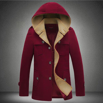 Men Padded Coat Jacket Parkas Trench Coat Men Casual Slim Fit Thickening Large Size Wool Padded Coat BL