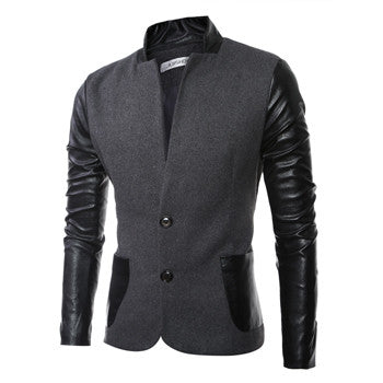 Men Patchwork Blazers and Jackets Coats Herren Anzug Men's Casual Slim Fit Long Sleeved Blazers Veste De Loisir BL