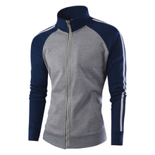 Men Patchwork Hoodies Jackets Coats Cardigans Sweatshirts Sportswear Men's Casual Slim Fit Large Size Zipper Jacket BL