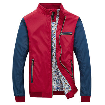 Men Patchwork Zipper Jackets Coats Jaqueta Masculina Men's Casual Slim Fit Large Size Veste Homme Jackets BL