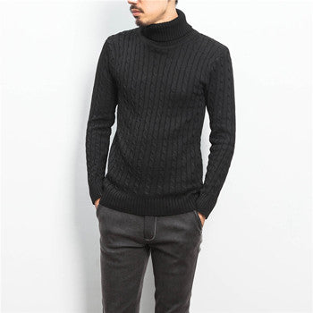 Men Plus Size Turtleneck Sweaters Pullovers Men's Casual Slim Fit Long Sleeved Knitted Sweaters Hombre BL