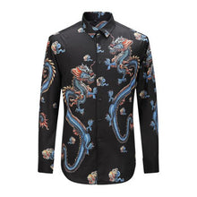 Men Printing Shirts Hombre Camisa Masculina Men's Casual Slim Fit Long Sleeved Turn Down Collar Large Size Shirts BL