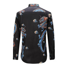 Men Printing Shirts Hombre Camisa Masculina Men's Casual Slim Fit Long Sleeved Turn Down Collar Large Size Shirts BL