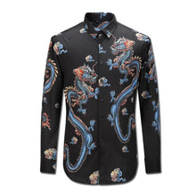 Men Printing Shirts Hombre Camisa Masculina Men's Casual Slim Fit Long Sleeved Turn Down Collar Large Size Shirts BL