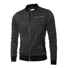Men Stripped Jackets and Coats Jaqueta Masculina Men's Casual Slim Fit Large Size Zipper Veste Homme Jackets BL