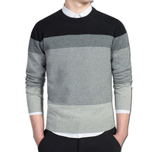 Men Stripped Sweaters and Pullovers Men's Casual Slim Fit Long Sleeved O Neck Knitted Sweaters Pullovers Hombre Men BL