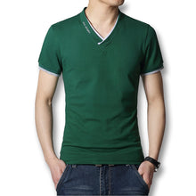 Men Tshirts Cotton Plus Size Men T shirt V Neck Mens Slim Fit T-shirts Luxury Printed Men's White Tops Homens Camiseta BL