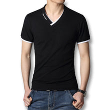 Men Tshirts Cotton Plus Size Men T shirt V Neck Mens Slim Fit T-shirts Luxury Printed Men's White Tops Homens Camiseta BL