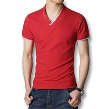 Men Tshirts Cotton Plus Size Men T shirt V Neck Mens Slim Fit T-shirts Luxury Printed Men's White Tops Homens Camiseta BL